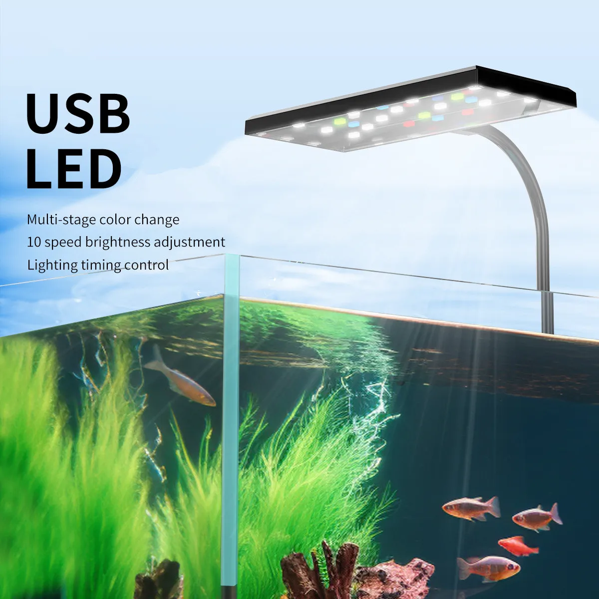 fish tank lighting accessories Gouccpu 4.92 inch 12 LEDs Light, Bubbler Stone, LED Aquarium Lights, Air Stone Disk, Submersible Fish Tank Aquarium Decorations Accessories, Underwater Round Small Bubbles Lamp for air Pump Chihiros Z Light Extension Arm can be used to extend the Chihiros Z Light TINY WEAVERBIRD Aquarium Light Fish Tank