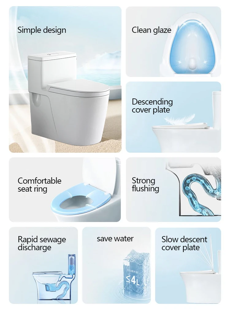 Modern Sanitary Ware Dual-Flush Floor Mounted Ceramic Siphonic One ...