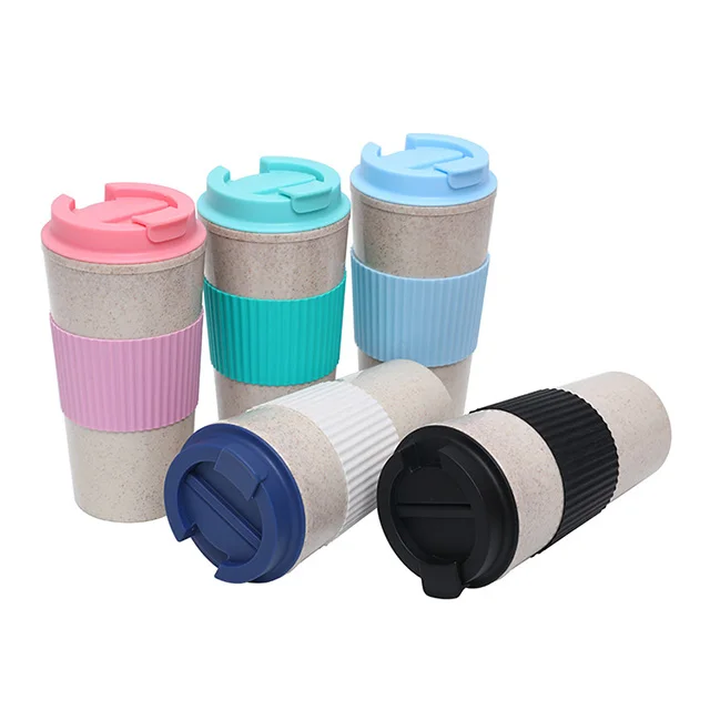 Sustainable Double Wall PP Plastic Travel Coffee Tumbler Reusable Coffee Cup With Lids