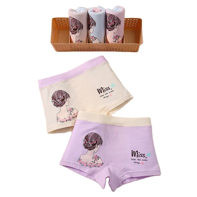 100% органический трусики с изображениями героев из мультиков для детей От 3 до 14 лет дети стринги для девочек стринги здоровым трусы-боксеры