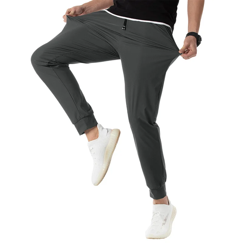 Mens Ice Silk Joggers Sport Pants Yoga Pants Cotton Gym Workout Sweatpants Breathable Mens Sweatpants with Pockets