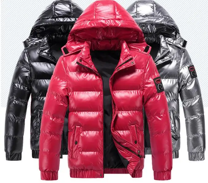 Printed Winter Men's Jacket Casual Cardigan Bright Down Cotton Coats_voghion.com