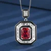 Red corundum pendant with chain