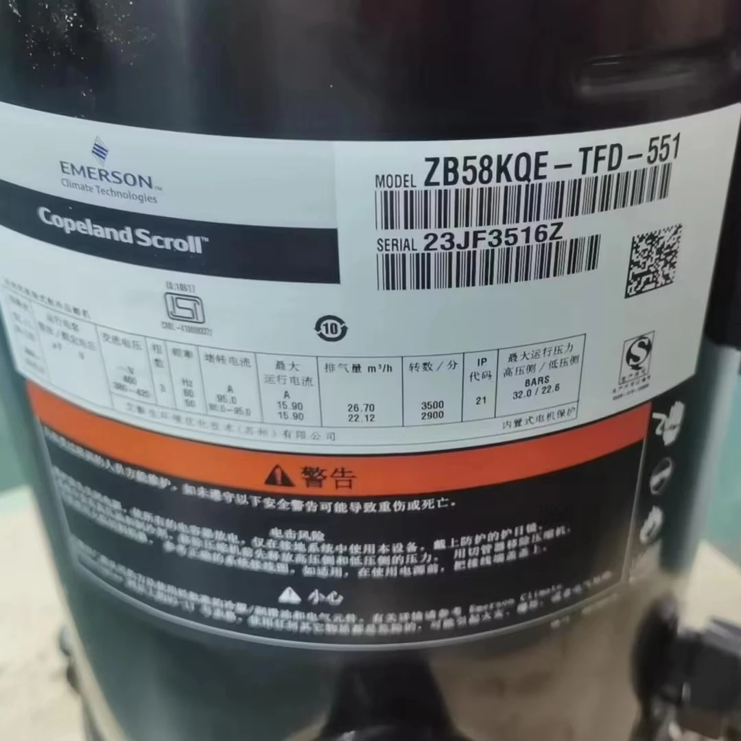  Compressor Zb92 Zb76kqe Zb58kq Tfd 551 Zb75kce Twd 551 Zb92kce-Tdw-551 Zb15kqe-Pfj-524 Copeland Compressors