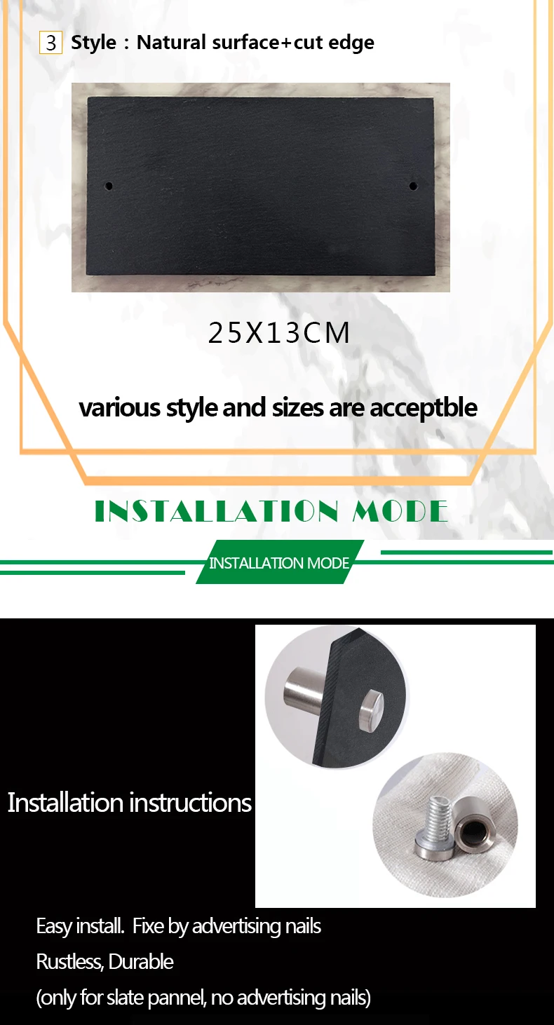 factory wholesale house black slate number plate