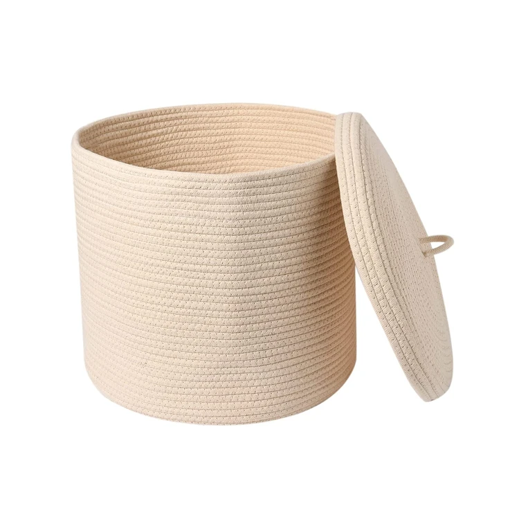 Лидер продаж китайский производитель качественная льняная корзина для хранения складная плетеная хлопковая веревка белья с
