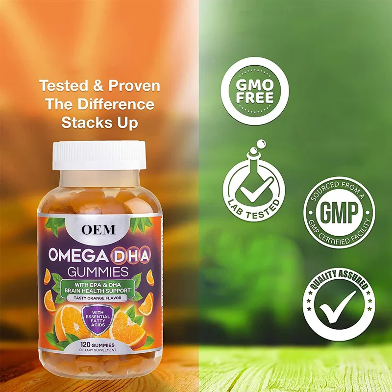 Oem/odm/obm 100% Pure Organic Kids Multivitamin Dha Omega 3 Fish Oil