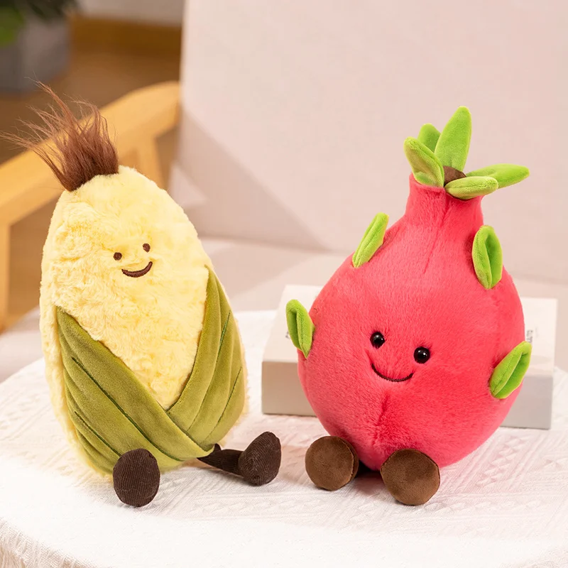 Unisex Mini Fruit Stuffed Soft Toys Super Soft Plush Corn and