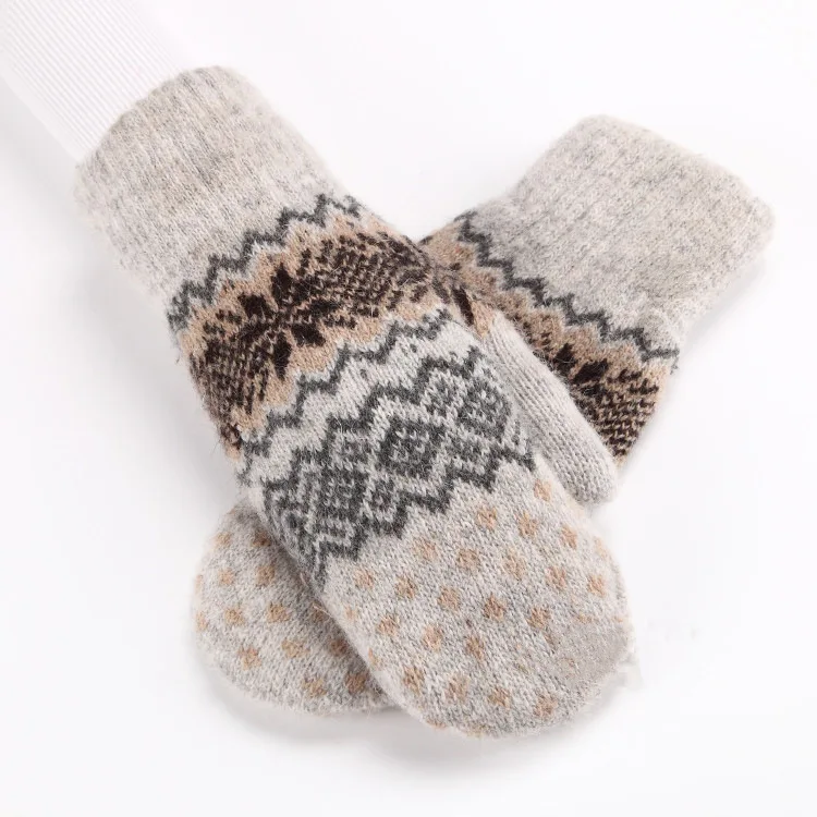 Женские Зимние трикотажные перчатки