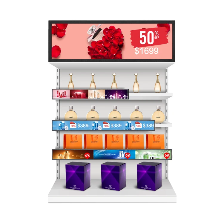 Пользовательские интеллектуальный электронный светодиодный рекламный дисплей полки для супермаркетов цифровой