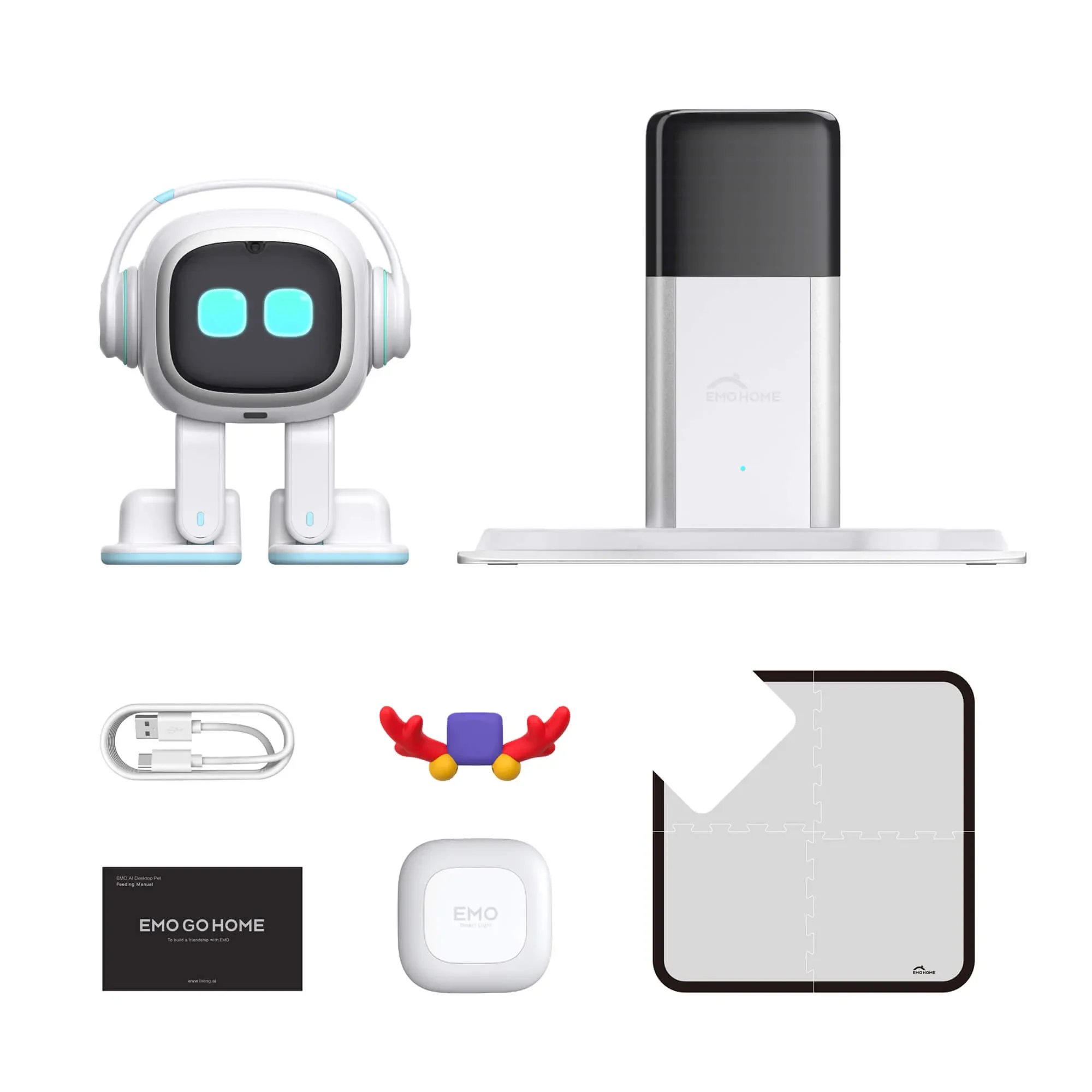 Pre-sale White EMO Go Home Robot - Intelligent Pet Companion