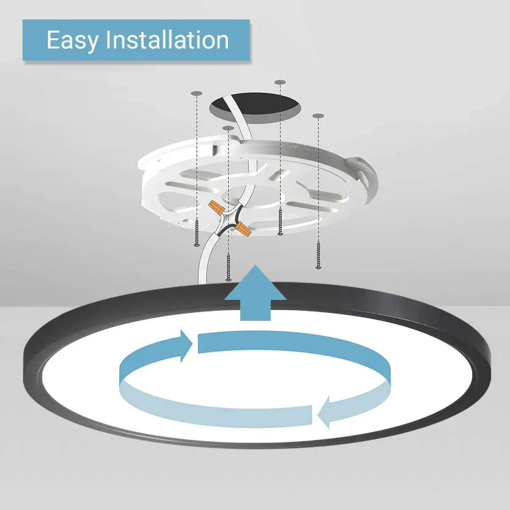 ETL Energy Star Easy Installation Dimmable 9IN 12IN 15IN 3CCT Color Change LED Flush Mount Ceiling Light