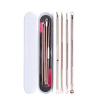 Rose Gold Silver Comedone Extractor Pimple Pin Tool Blackhead Acne Removal Needles Black Spots Pore Cleaner