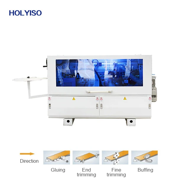 HOLYISO MFZ620 MDF Edge Processing Machine Through Feed Edge Bander Woodworking Furniture Full Automatic Edge Banding Machine