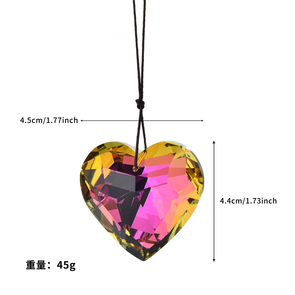product 30mm 45mm crystal heart suncatcher prism pendant window decoration christmas tree ornament  gift-11