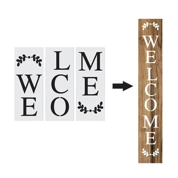 Generic Welcome Sign Stencil, Large Letter Stencils for Painting