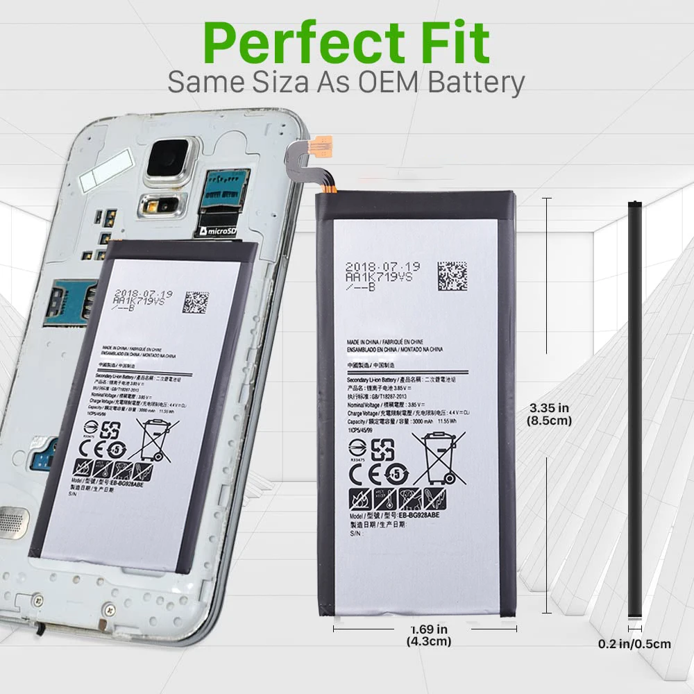 Rechargeable Battery for Samsung Galaxy A50 S5 S3 S7 S8 S9 Plus Note  Smart Cell Phones Battery for Samsung Mobile Batteries