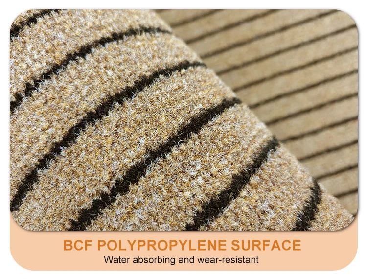 Ribs Design Cut Pile Doormat Durable PP Material TPE Backing Door Mat for Home Entrance(图5)