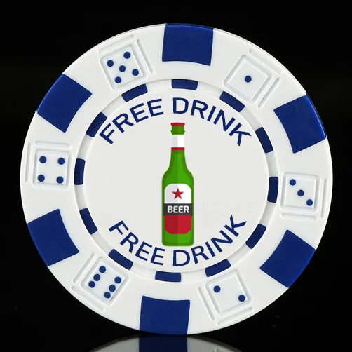 Custom Sublimation Logo Card Game Plastic ABS Restaurants or BAR Button Marker Personalized Beer or Drink Tokens Poker Chip