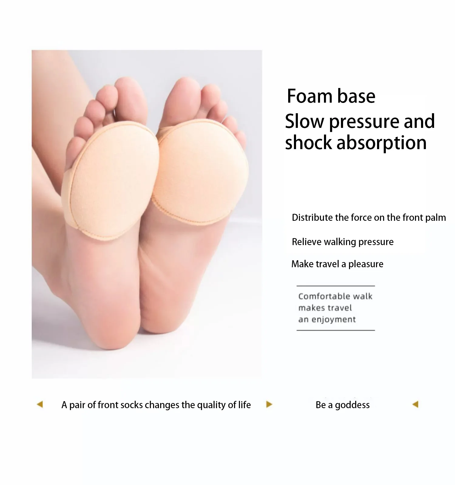 Forefoot Toe Socks Anti Skid Shock Absorbing Palm Pads