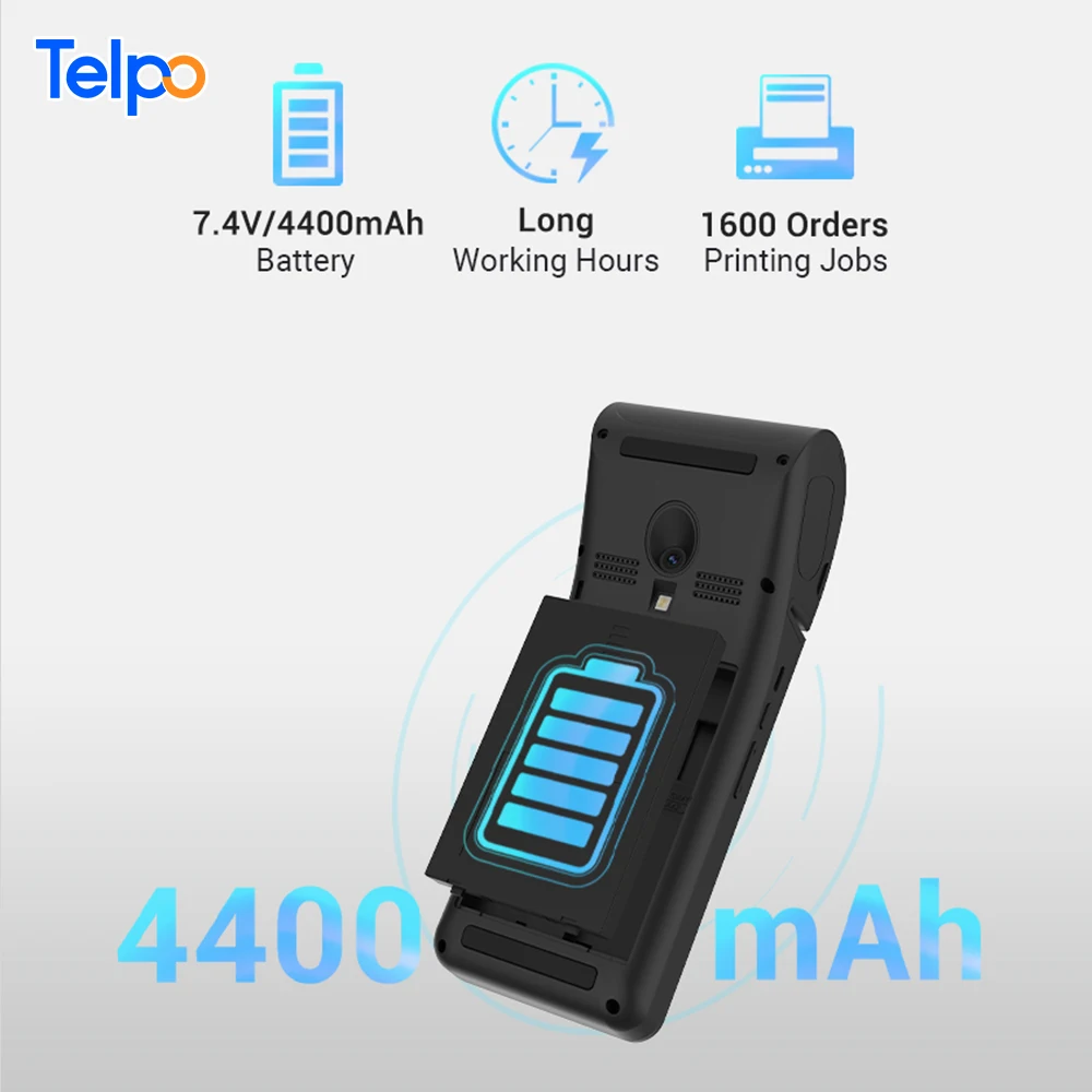 Telpo Android 10 POS Handheld Mobile Credit Card Machine With Printer