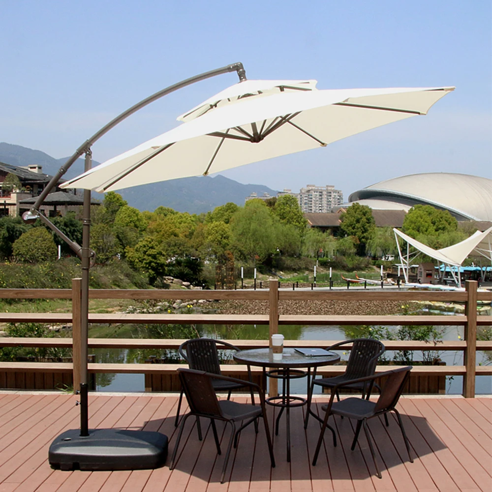 cole and grey cantilever patio umbrella with base PURPLE LEAF 8-ft Aluminum Gray Crank Cantilever Patio Umbrella with Base Polyester one_size
