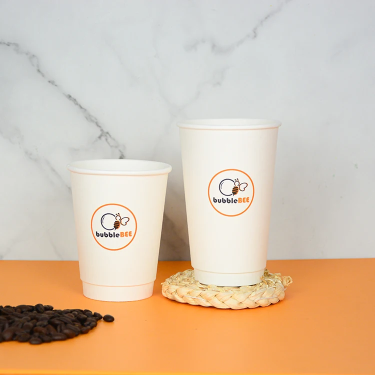 Custom Color Logo Disposable Double Wall Paper Cups 8oz Hot Drink Coffee Cup Free Sample Buy 8250