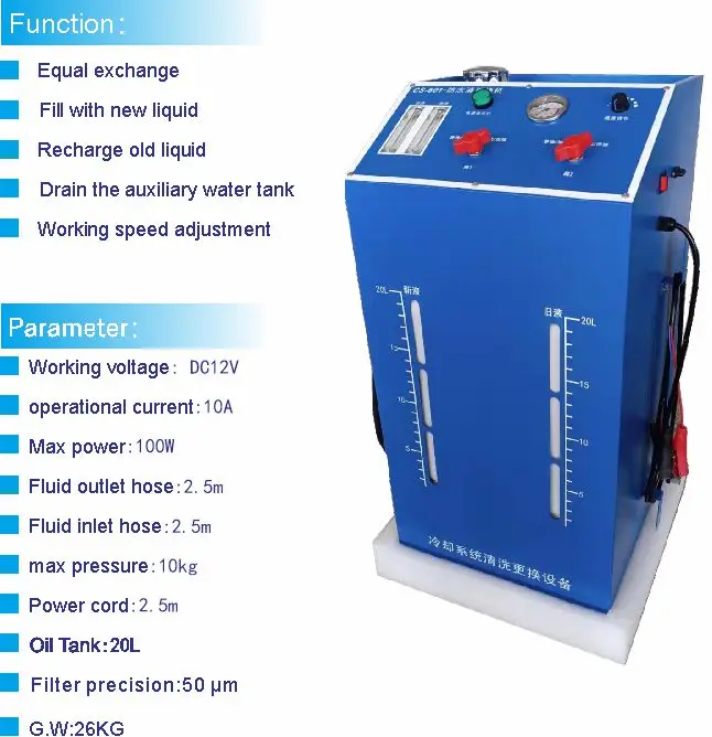 Radiator Cooling System Flush Machine Engine Cooling System Cleaning