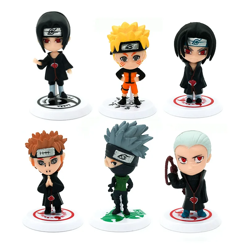 Wholesale high quality 6 style anime Narutos pvc action model figure toys Narutos action figure