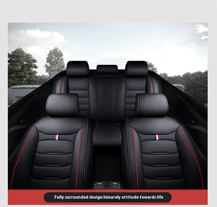 PU Four Seasons General Car Seat Cover Wholesale New Car Seat Cover with Lumbar Pillows & Seat Cushions