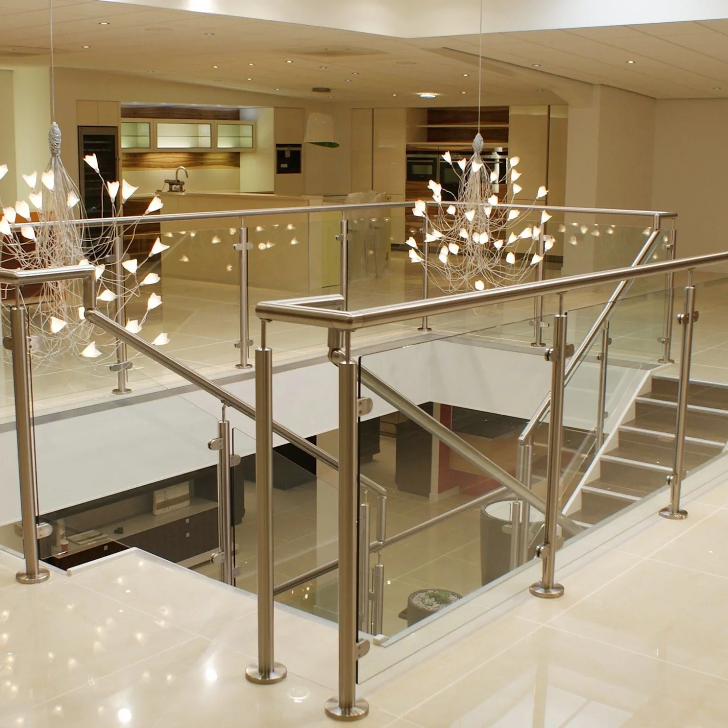 Custom Bracket Handrail Balcony Stainless Steel Glass Railing Indoor ...