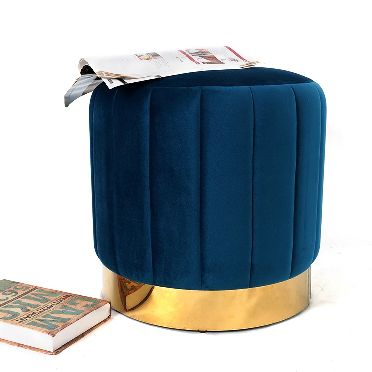 Customized Furniture Wholesale Family House Velvet Stool Indoor Lounge Modern Ottoman
