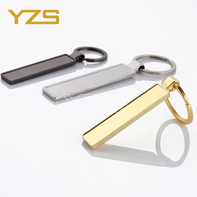 Hot Selling Rectangular Blank Brand Licence Number Plate Auto 3d Metal Keychain Car Model Keychains