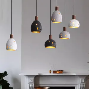 Popular Factory Price Wabi-Sabi Style Copper Honeycomb Stone Kitchen Pub Home Decorative Bedside Pendant Lamps Adjustable Height