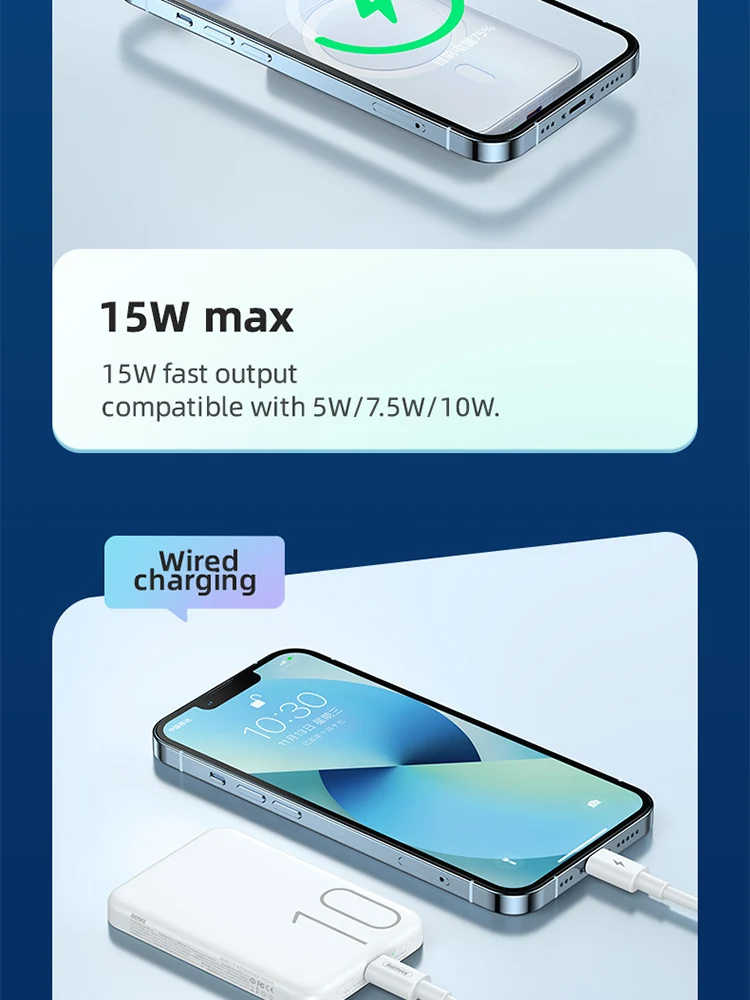 Remax 10000mah Portable Bank Power Powerbank Type C Output Fast ...