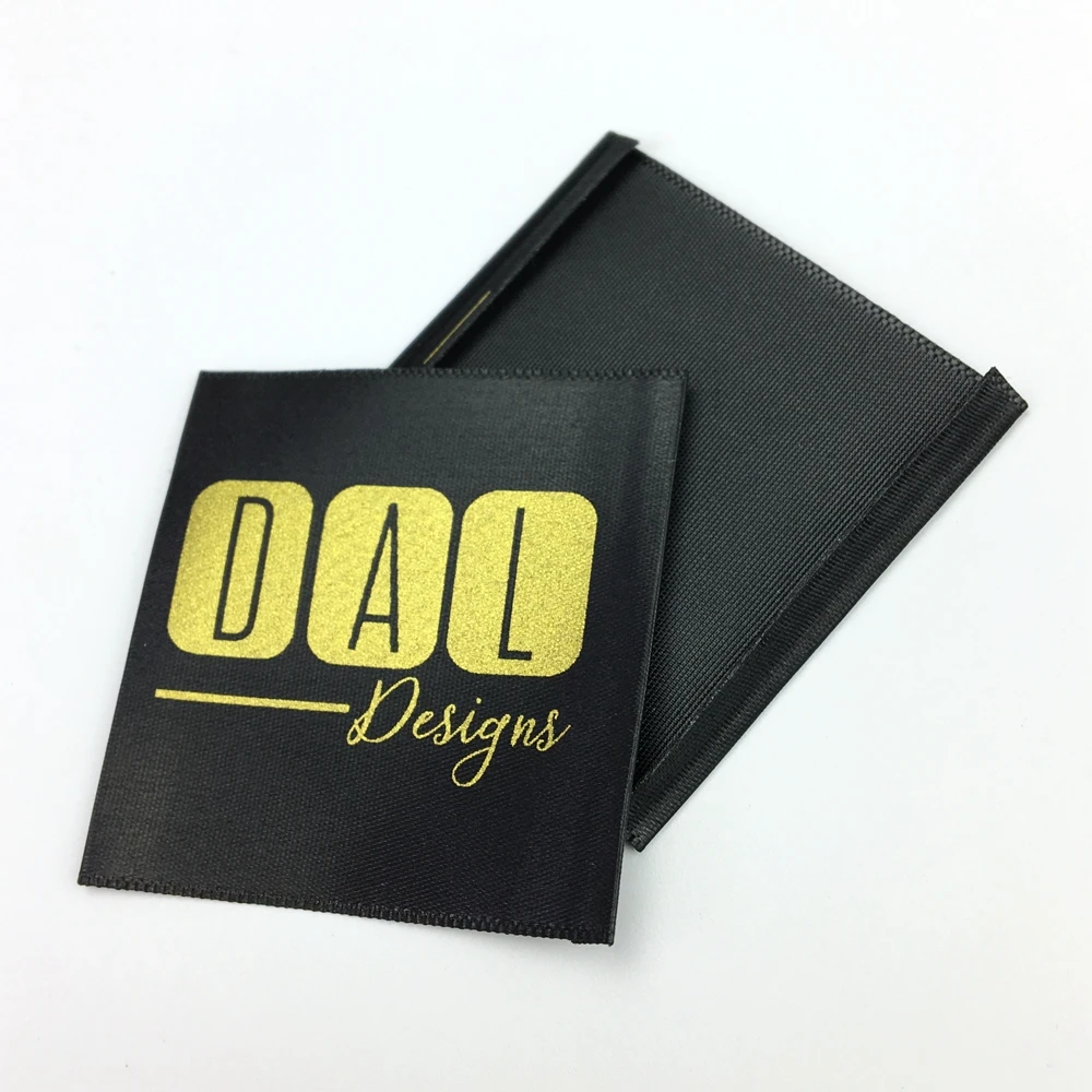 Custom Printed Adhesive Fabric Labels High Quality Garment Label Satin Care Label for Clothing
