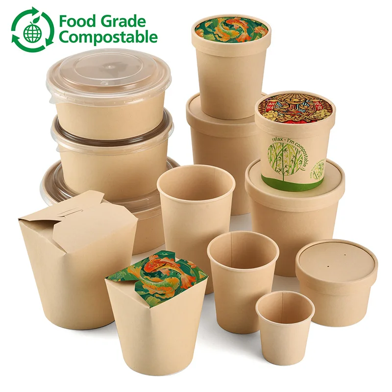 Biodegradable Pulp Paper Food Container Disposable Food Container Pape –  Fastfoodpak