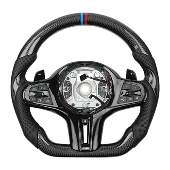 Custom Carbon Fiber Steering Wheel WIth Thumbgrips Fit For Bmw G20 G30 G38 G80 G21 G29  G05 G06 G11 M5 M34I