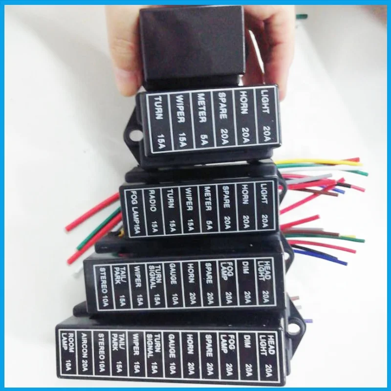 Universal 12 ATC Fuse Block Car 10 Way Fuse Box 10 Road with Wire Modification Basic 8 6 4 Way Auto Fuse Holder