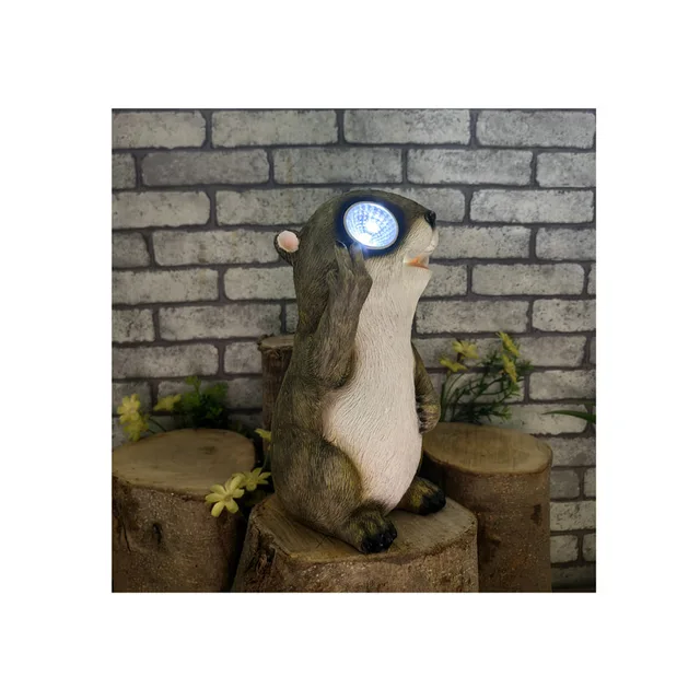 Statue Garden Solar Animal Light Outdoor Decoration Lawn Lamp Resin Mouse Led Solar Garden Light Wholesale solar garden light