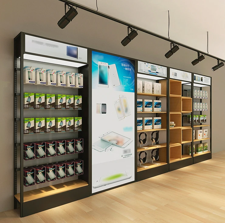 Wall Pegboard Phone Accessory Showcase For Mobile Phone Shop Decoration