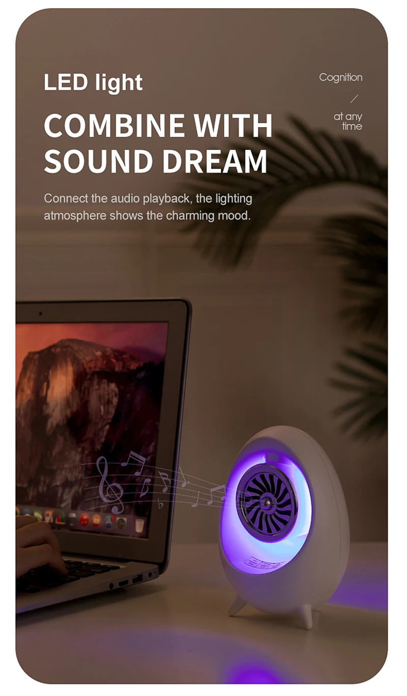 Mini wireless speaker with built-in led lights