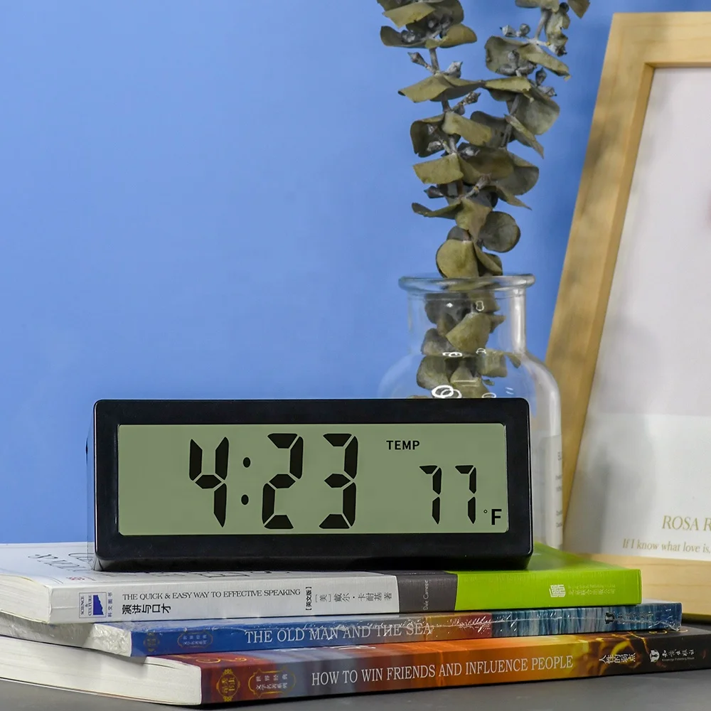 Digital Talking Alarm Clock with Temperature LCD Display