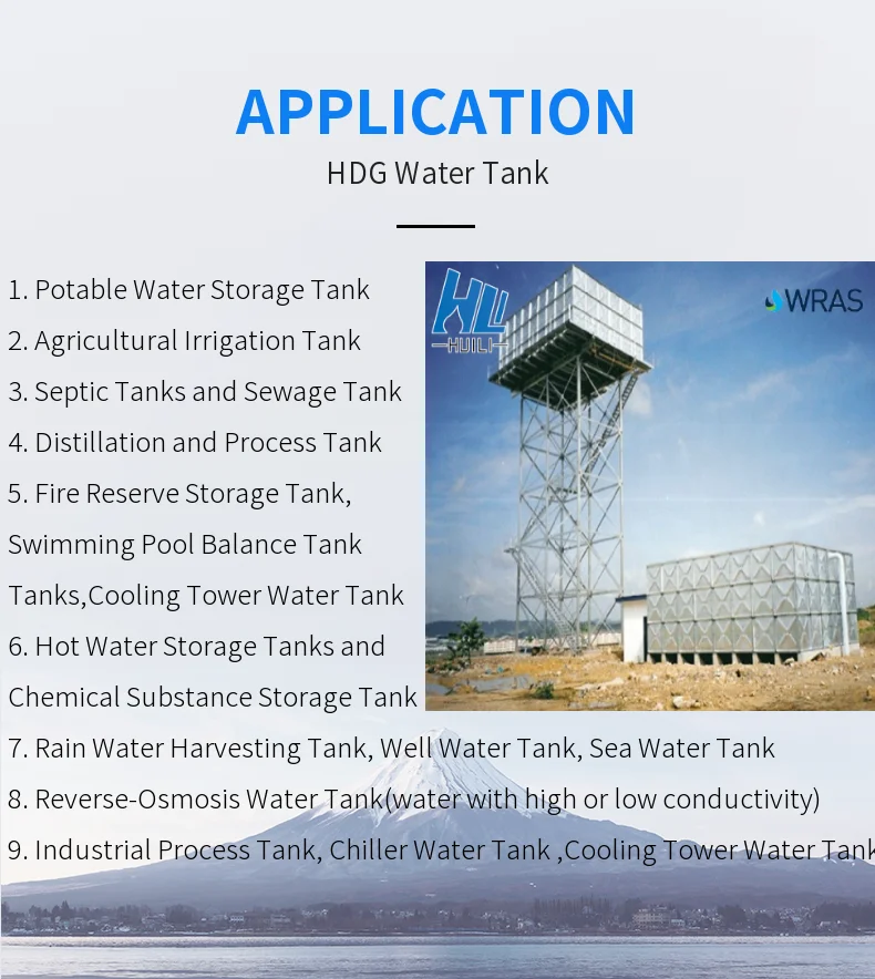 Hot Dipped Galvanized Water Steel Storage Tank For Rain Water 10000