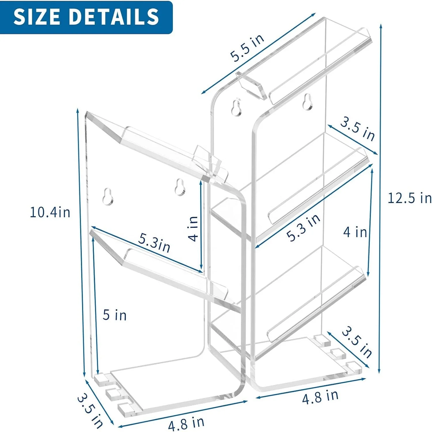 AITEE Acryl Badkamer Organizer Douche Caddy, Clear Shampoo Houder Organizer Plank Muur Gemonteerd, Douche Organizer met Zuignap, Geen Boren en Roestvrij, Stevig en Duurzaam