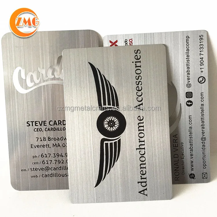 wholesale customized silver brushed metal cards unique laser cut stainless  steel metal business card