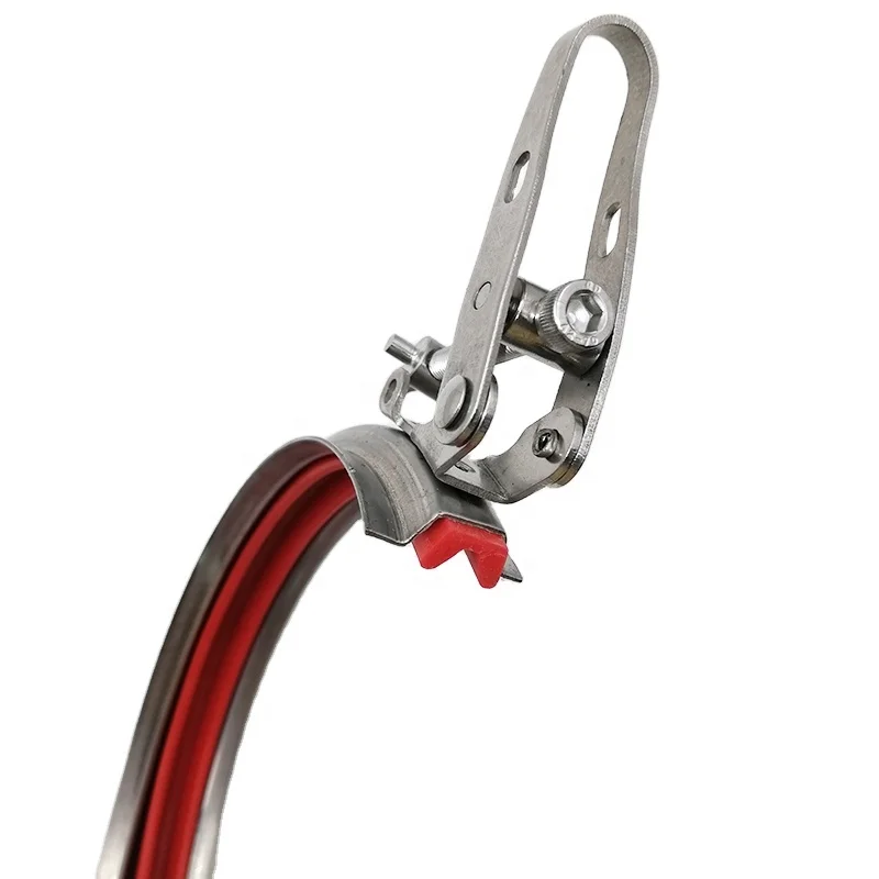 Dust Extraction Pipe System Stainless Steel Quick Release Rapid Lock Duct Pull Ring Connect Pipe Clamp Clip With Red Rubber