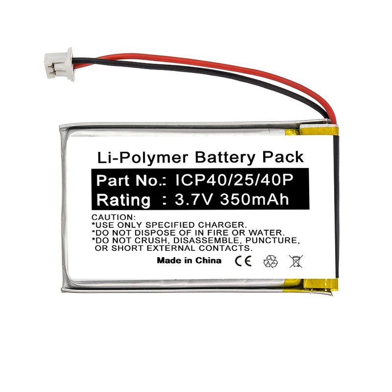 3,7V 350mAh Li-polymer Sena ICP40/25/40P SMH-5 trådløs hodetelefonbatteri