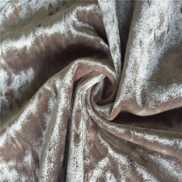 Cheap price solid spandex polyester ice ks crushed velvet fabrics knitted velour shiny fabric