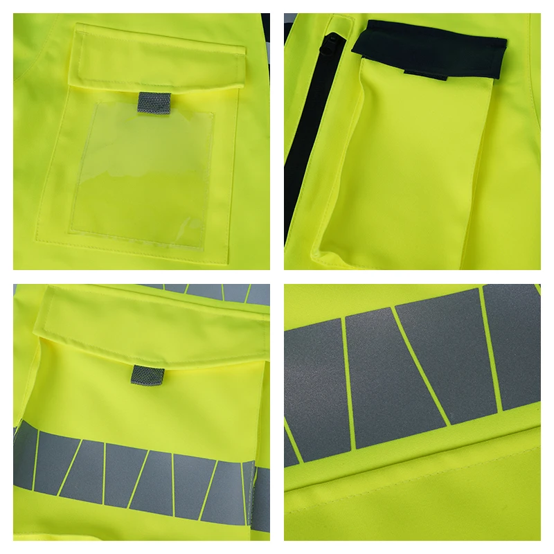 LX  Men Safety Jackets Reflective Work Red Yellow Black Reflector Safety Jackets Safety Winter Jackets for Men